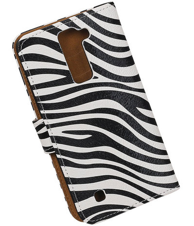 Zebra booktype cover hoesje voor LG K7