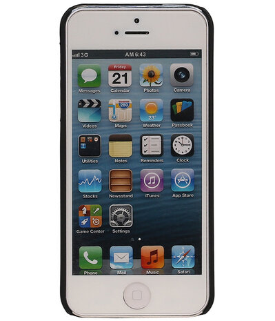 Apple iPhone 5/5S - Brocant Hardcase Hoesje Zwart
