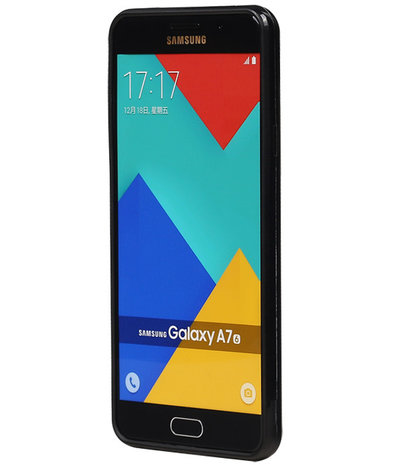Zwart Brocant TPU back case cover hoesje voor Samsung Galaxy A7 (2016)