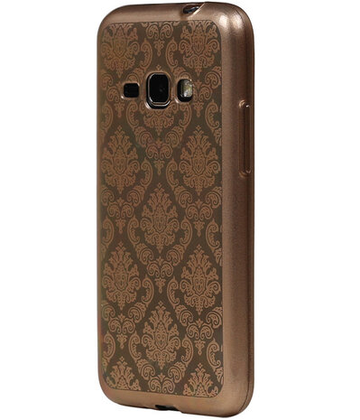 Goud Brocant TPU back case cover hoesje voor Samsung Galaxy J1 (2016)