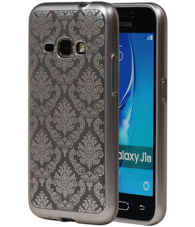 Zilver Brocant TPU back case cover hoesje voor Samsung Galaxy J1 (2016)