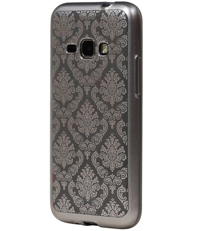 Zilver Brocant TPU back case cover hoesje voor Samsung Galaxy J1 (2016)