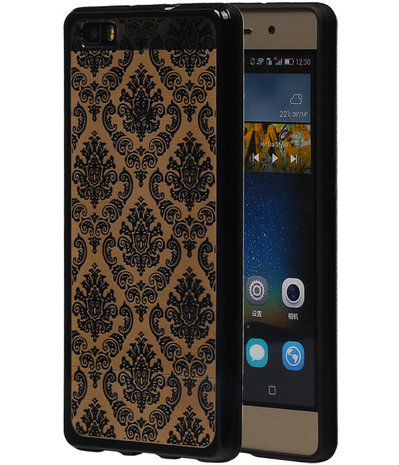 Zwart Brocant TPU back case cover hoesje voor Huawei P8 Lite