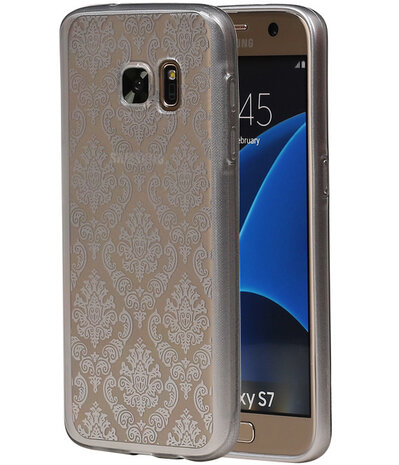 Zilver Brocant TPU back case cover hoesje voor Samsung Galaxy S7