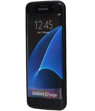 Zwart Brocant TPU back case cover hoesje voor Samsung Galaxy S7 Edge