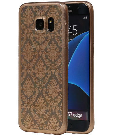 Goud Brocant TPU back case cover hoesje voor Samsung Galaxy S7 Edge