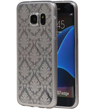 Zilver Brocant TPU back case cover hoesje voor Samsung Galaxy S7 Edge