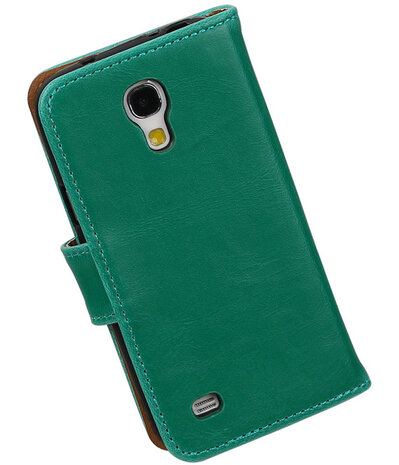 Groen Pull-Up PU booktype wallet cover hoesje voor Samsung Galaxy S4 Mini