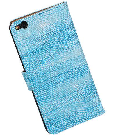 Turquoise Mini Slang booktype cover hoesje voor HTC One X9