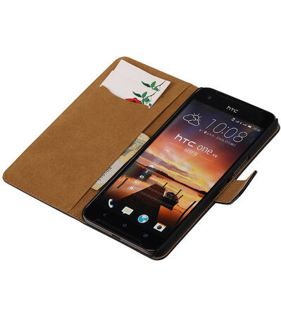 Zwart Krokodil booktype cover hoesje voor HTC One X9