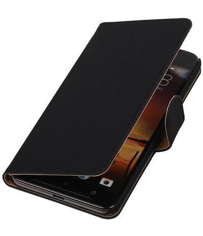 Zwart Effen booktype cover hoesje voor HTC One X9