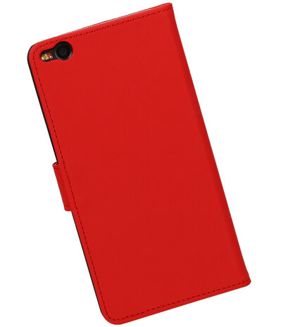 Rood Effen booktype cover hoesje voor HTC One X9