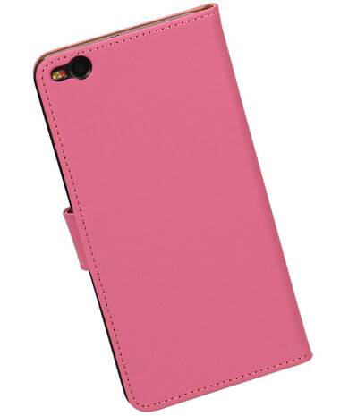 Roze Effen booktype cover hoesje voor HTC One X9