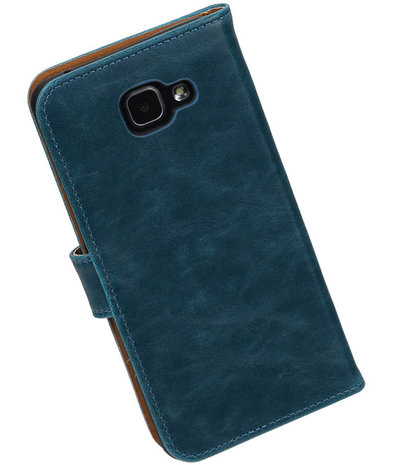 Blauw Pull-Up PU booktype wallet cover hoesje voor Samsung Galaxy A7 2016