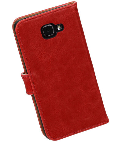 Rood Pull-Up PU booktype wallet cover hoesje voor Samsung Galaxy A7 2016