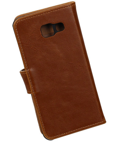 Bruin Pull-Up PU booktype wallet cover hoesje voor Samsung Galaxy A3 2016