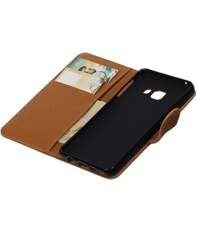 Bruin Pull-Up PU booktype wallet cover hoesje voor Samsung Galaxy A3 2016