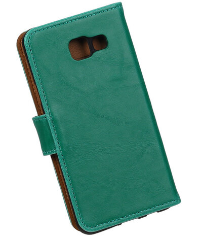 Groen Pull-Up PU booktype wallet cover hoesje voor Samsung Galaxy A3 2016