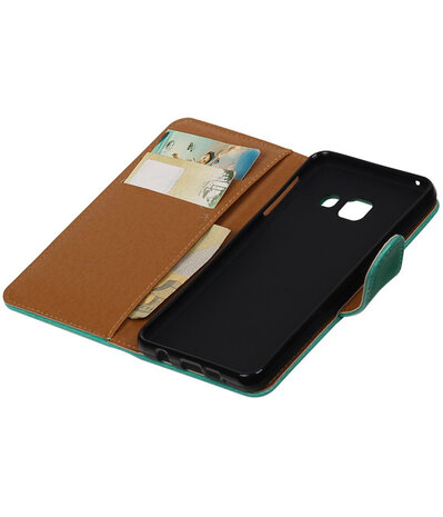 Groen Pull-Up PU booktype wallet cover hoesje voor Samsung Galaxy A3 2016