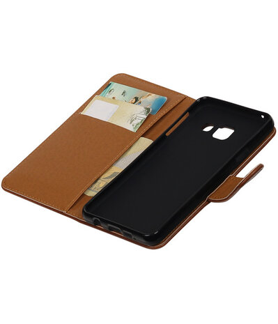 Mocca Pull-Up PU booktype wallet cover hoesje voor Samsung Galaxy A3 2016