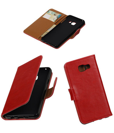 Rood Pull-Up PU booktype wallet cover hoesje voor Samsung Galaxy A3 2016