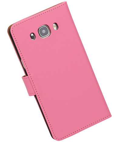 Roze Effen booktype cover hoesje voor Samsung Galaxy J7 2016