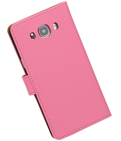 Roze Effen booktype cover hoesje voor Samsung Galaxy J7 2016