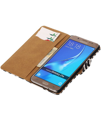 Zebra booktype cover hoesje voor Samsung Galaxy J7 2016