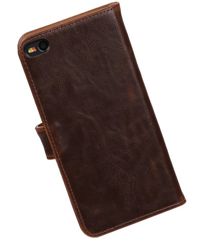 Mocca Pull-Up PU booktype wallet cover hoesje voor HTC One X9