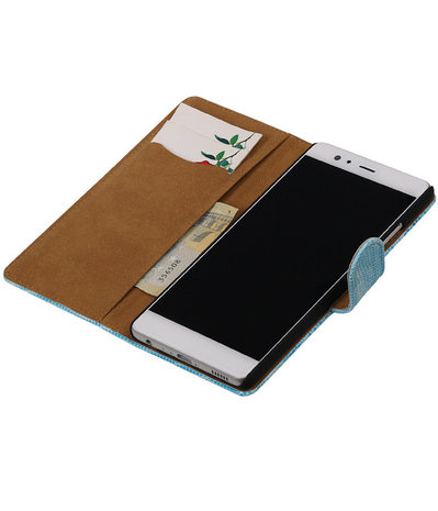 Turquoise Mini Slang booktype cover hoesje voor Huawei P9