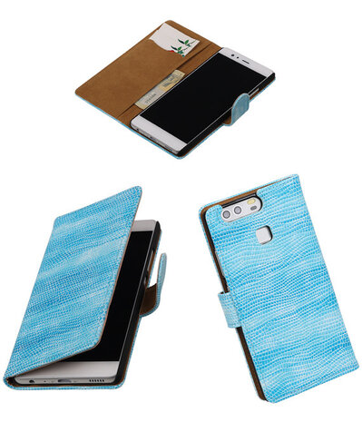 Turquoise Mini Slang booktype cover hoesje voor Huawei P9