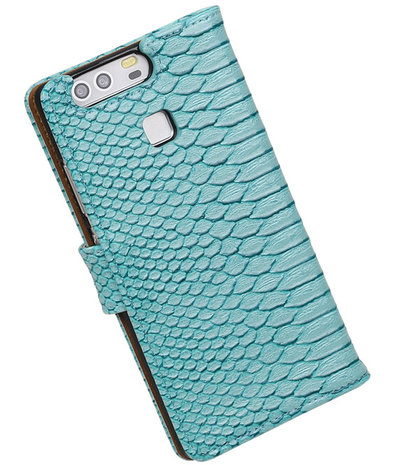 Turquoise Slang booktype cover hoesje voor Huawei P9