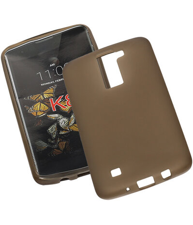 LG K8 TPU Back Cover Hoesje Transparant Grijs