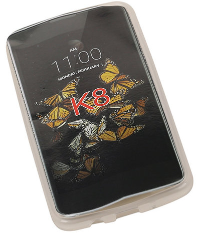 LG K8 TPU Back Cover Hoesje Transparant Wit