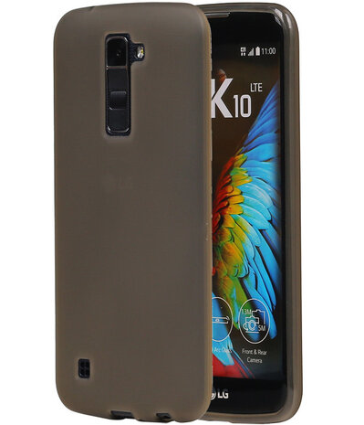 LG K10 TPU Back Cover Hoesje Transparant Grijs