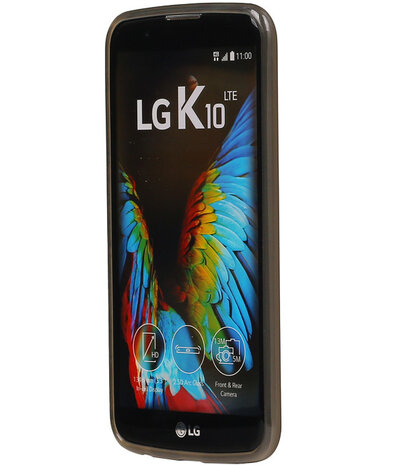 LG K10 TPU Back Cover Hoesje Transparant Grijs