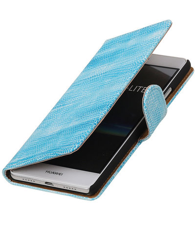 Turquoise Mini Slang booktype cover hoesje voor Huawei P9 Lite