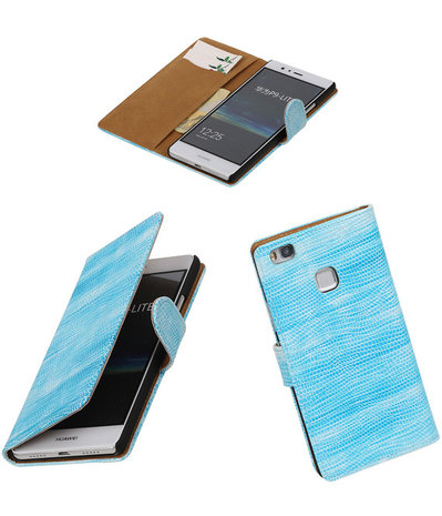 Turquoise Mini Slang booktype cover hoesje voor Huawei P9 Lite