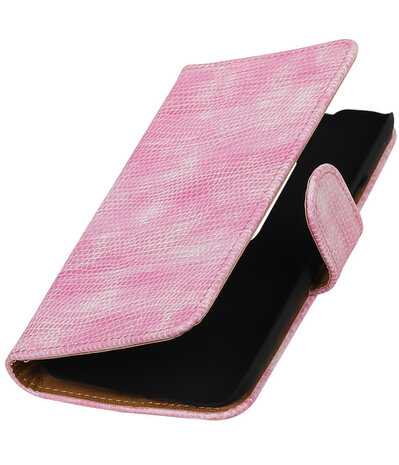 Raak verstrikt groot wedstrijd Motorola Moto G (3rd gen) - Mini Slang Roze Bookstyle Hoesje - Bestcases.nl