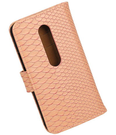 Motorola Moto G (3rd gen) - Slang Roze Bookstyle Hoesje