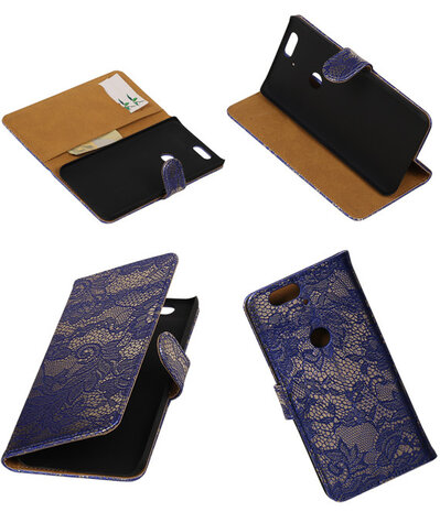 Huawei Nexus 6P - Lace Blauw Booktype Wallet Hoesje