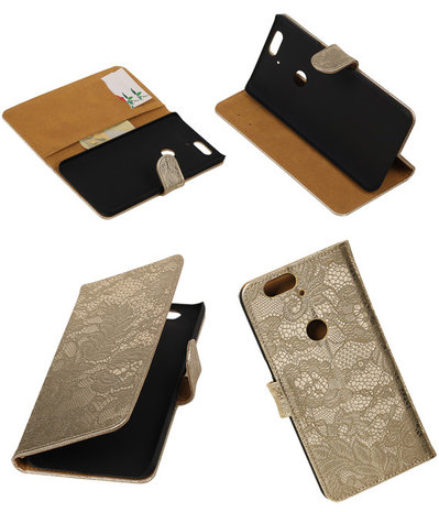 Huawei Nexus 6P - Lace Goud Booktype Wallet Hoesje