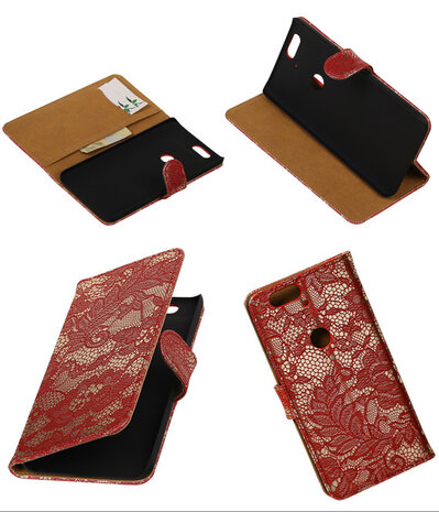 Huawei Nexus 6P - Lace Rood Booktype Wallet Hoesje