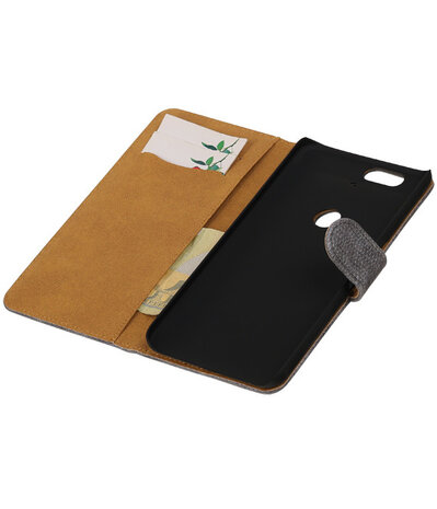 Huawei Nexus 6P - Mini Slang Grijs Booktype Wallet Hoesje