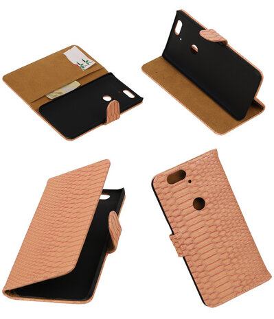 Huawei Nexus 6P - Slang Roze Bookstyle Wallet Hoesje