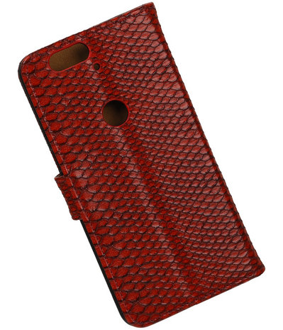 Huawei Nexus 6P - Slang Rood Bookstyle Wallet Hoesje