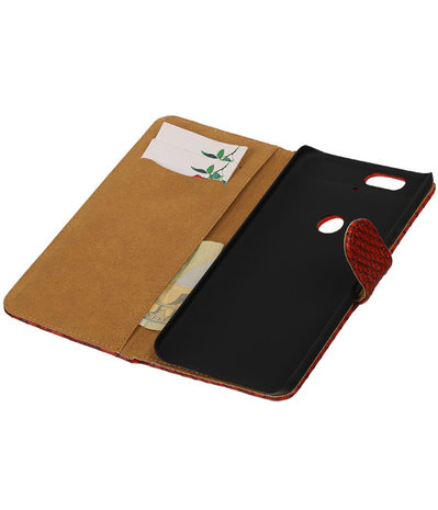 Huawei Nexus 6P - Slang Rood Bookstyle Wallet Hoesje