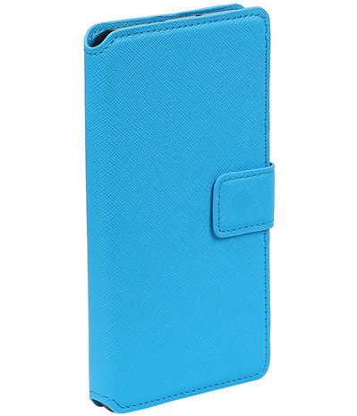 Blauw Huawei P8 Lite TPU wallet case booktype hoesje HM Book
