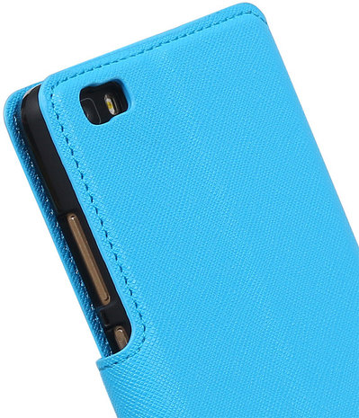 Blauw Huawei P8 Lite TPU wallet case booktype hoesje HM Book