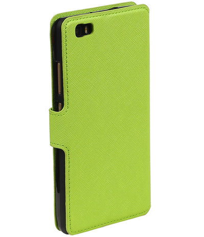 Groen Huawei P8 Lite TPU wallet case booktype hoesje HM Book